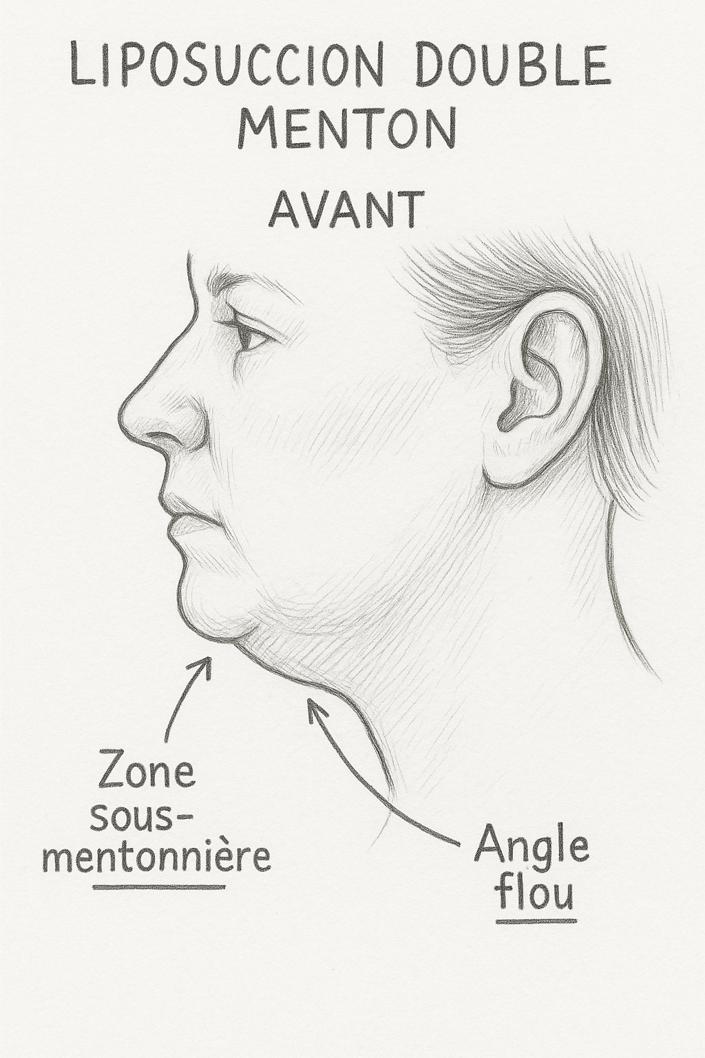 Avant liposuccion du double menton