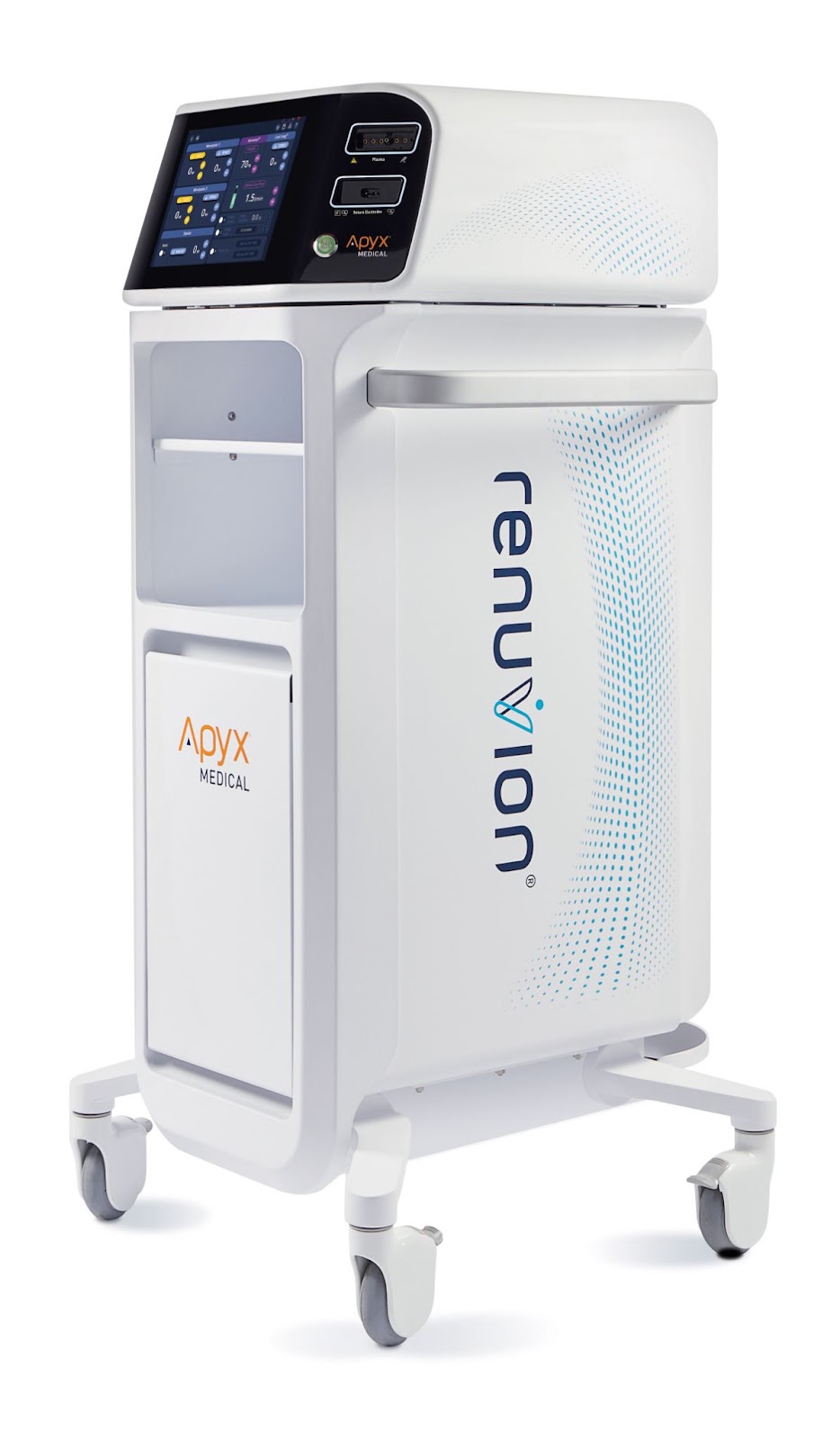 Générateur Renuvion / J-Plasma (Apyx One Console) pour rétraction cutanée par plasma d'hélium et radiofréquence
